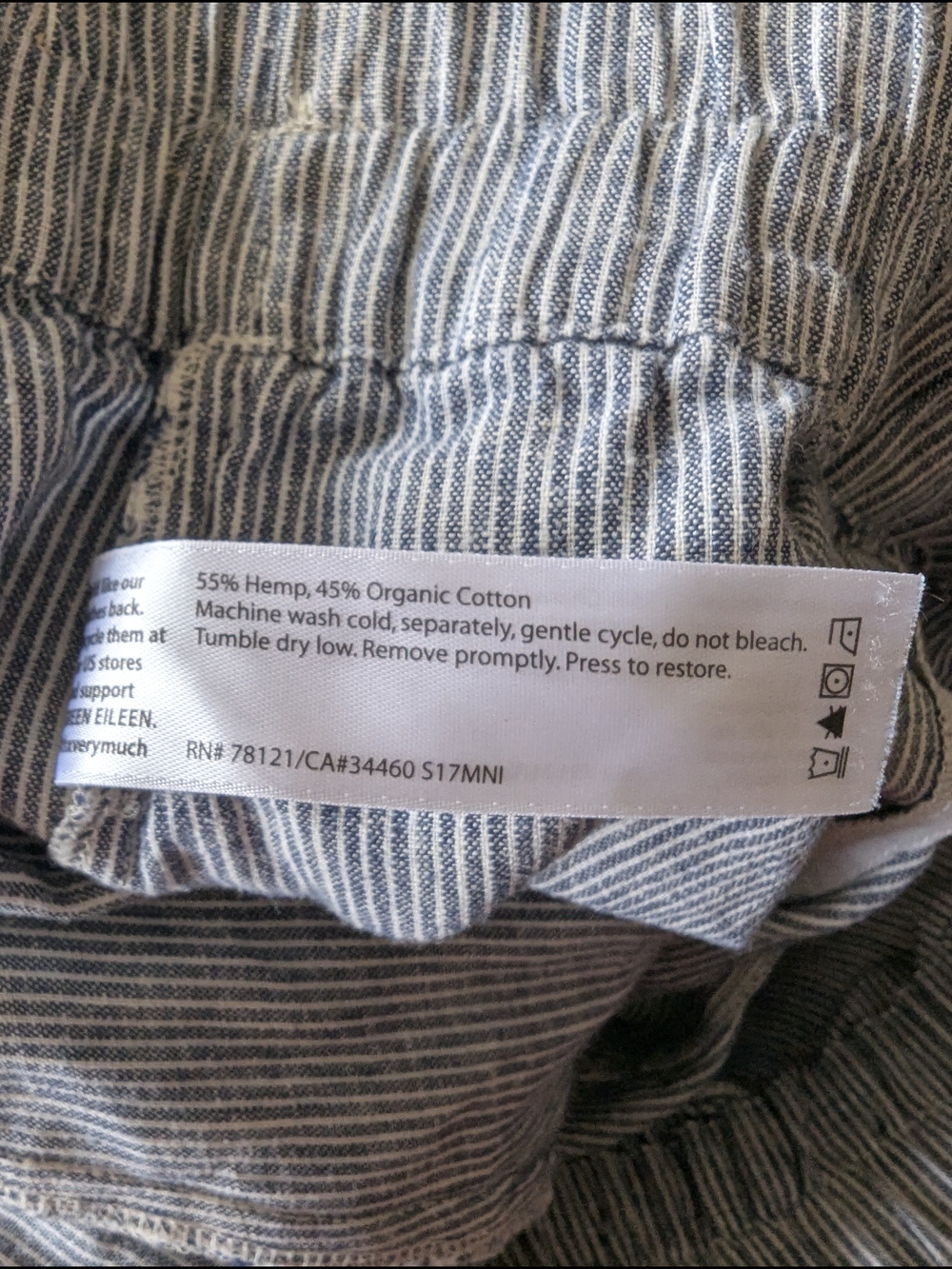 Eileen Fisher Blue and White Striped Cropped Pants - Picture 9 of 9